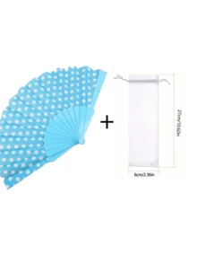 1pc Polka Dot Folding Fan, Lightweight And Foldable, Suitable For Summer Daily Use, Can Be Used As Aesthetic Photography Prop For Beach Scenes And Daily Outfits, Fashionable Cooling Accessory - Multicolor - View 12