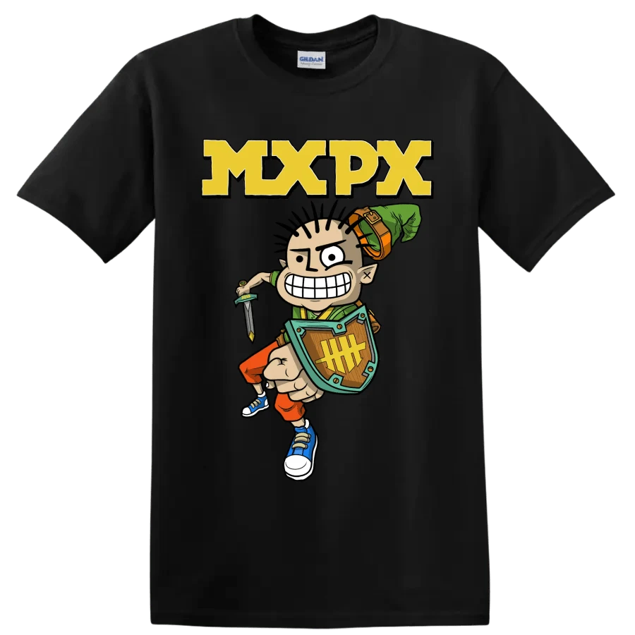Camiseta con Gráficos de Personajes de Dibujos Animados de la Banda de Punk Rock MXPX, Camiseta para Fanáticos de la Música, Regalo para Conciertos - Negro - Ver 1