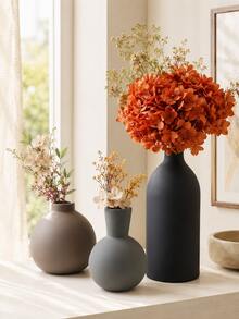 1pc Modern Minimalist Resin Vase Set, Black Brown And Gray Decorative Flower Vases For Dried Or Artificial Flowers, Tabletop Home Decor For Living Room, Dining Table, Entryway, Bookshelf, Office, Coffee Table And Housewarming Gift - A - View 5