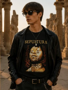 Men T-Shirts - 黑色 - 查看 4