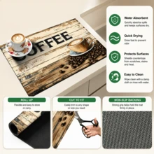1pc Coffee Pattern Printed Diatomaceous Earth Kitchen Drain Mat, Absorbent Dish Drying Mat, Coffee Machine Mat, Dishwashing Mat, Sink Mat, Kitchen Countertop Protector, Suitable For Cups, Plates, Tableware And Kitchen Decor - Multicolor - View 11