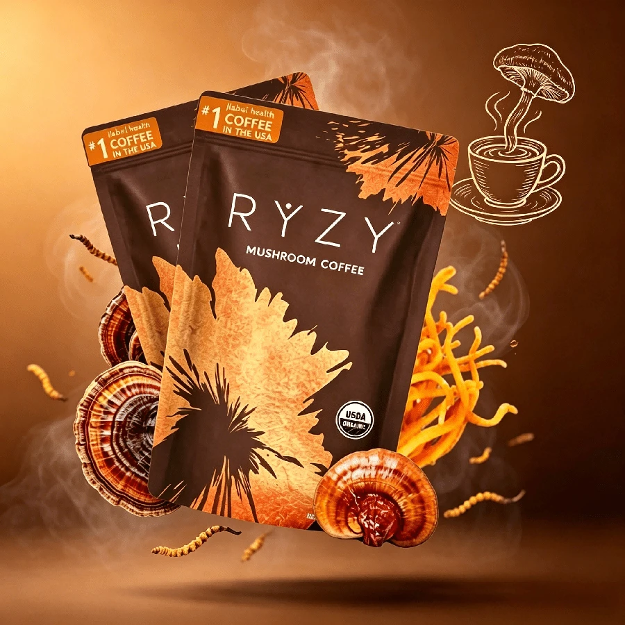 Instant Functional Mushroom Coffee, Natural Formula Enhances Concentration And Body Wellness - 2pcs - 查看 1