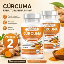 2PCS Gwynne Suplemento de Cúrcuma 2250mg Curcuminoides al 95% Extracto Orgánico con Jengibre Pimienta Negra Propólis de Abejas Apoyo Diario para Articulaciones e Inmunidad 90 Cápsulas - Dos botellas - Más favorable - Ver 4