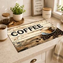 1pc Coffee Pattern Printed Diatomaceous Earth Kitchen Drain Mat, Absorbent Dish Drying Mat, Coffee Machine Mat, Dishwashing Mat, Sink Mat, Kitchen Countertop Protector, Suitable For Cups, Plates, Tableware And Kitchen Decor - Multicolor - View 8
