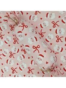 60/30/10 Sheets Santa Claus Gift Pattern Wrapping Paper, 50*35cm, With 8 Adhesive Stickers For Easy Sealing, Suitable For Christmas, Wedding, Valentine's Day, Birthday Gift Wrapping, Bouquet Wrapping, Gift Bag Filling And Party Favors - Santa Claus Bow - View 7