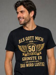 Lokale Lager,Marque,50th Birthday Man Woman 50 Years 1976 Decorative Funny Gift T-Shirt - 黑色 - 查看 4