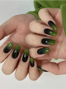 Bandes de gel à ongles semi-durcies, 20 pièces, enveloppes de qualité salon longue durée, autocollants de gel à ongles faciles à appliquer et à retirer avec lumière UV - Vert - Voir 4