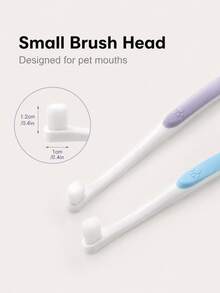 1pc Pet Toothbrush, Compact Pet-Specific Brush Head, Multi-Color Long Handle, Suitable For Dog And Cat Daily Brushing And Cleaning, Oral Care And Dental Hygiene, Puppy And Kitten Small Pet Grooming Accessory - Multicolor - View 5