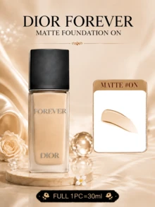 Dior Forever Foundation (Matte Finish) #ON, ukuran penuh 30ml, sampel 2.7ml. Hasil akhir matte yang lembut, mengontrol minyak, alami dan sempurna, tahan lama, mengunci warna, tekstur ringan, menghaluskan tekstur kulit. - MATTE#ON - View 13