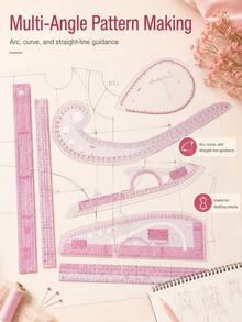 Soft Pink Clear Sewing Curve Ruler, Multi Angle Curve Template With Grid Scale Markings, Pattern Making Measuring Drafting Tool For Tailoring Quilting Dressmaking DIY Craft.Holiday ,Holiday ,Cyber Monday ,Christmas,Christmas Gifts - One Size Fits All - View 7