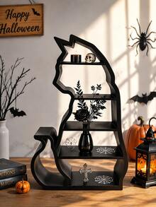 Dark Style Cat Miniature Shelf, Dollhouse Scene Decoration, Tiered Figure Storage Display Stand, Model Photography Prop, Collectible Craft - Multicolor - View 1