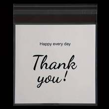 [100pcs Gift Bags] 100pcs "Thank You" Plastic Gift Bags, High-End Design Self-Sealing Transparent Gift Bags, Suitable For Packaging Jewelry, Party Favors And Daily Small Items - Transparent OPP Packaging Bags - One Size - View 11