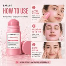 Masker Stik Tanah Liat Stroberi, Pembersih Mendalam, Pengelupasan, Pengontrol Minyak dan Pengencangan Pori, SPA Rumahan untuk Perawatan Kulit Berminyak, 40g - stroberi - View 6
