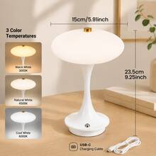 Wireless Induction Mushroom Lamp - USB Rechargeable, Touch Switch, 3 Colors/Brightness Adjustable, Adds Atmosphere, Bedside Night Light, Modern Home Decor, Suitable For Living Room, Bedroom, Vanity, Office, Patio, Perfect Gift - Desk Lamp - View 15