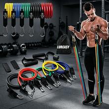 11pcs/Set Multi-Layer Resistance Band Set Full Body Workout Fitness Tubes Door Anchor Handles Ankle Straps Home Gym Strength Training Equipment - Multicolor - View 1