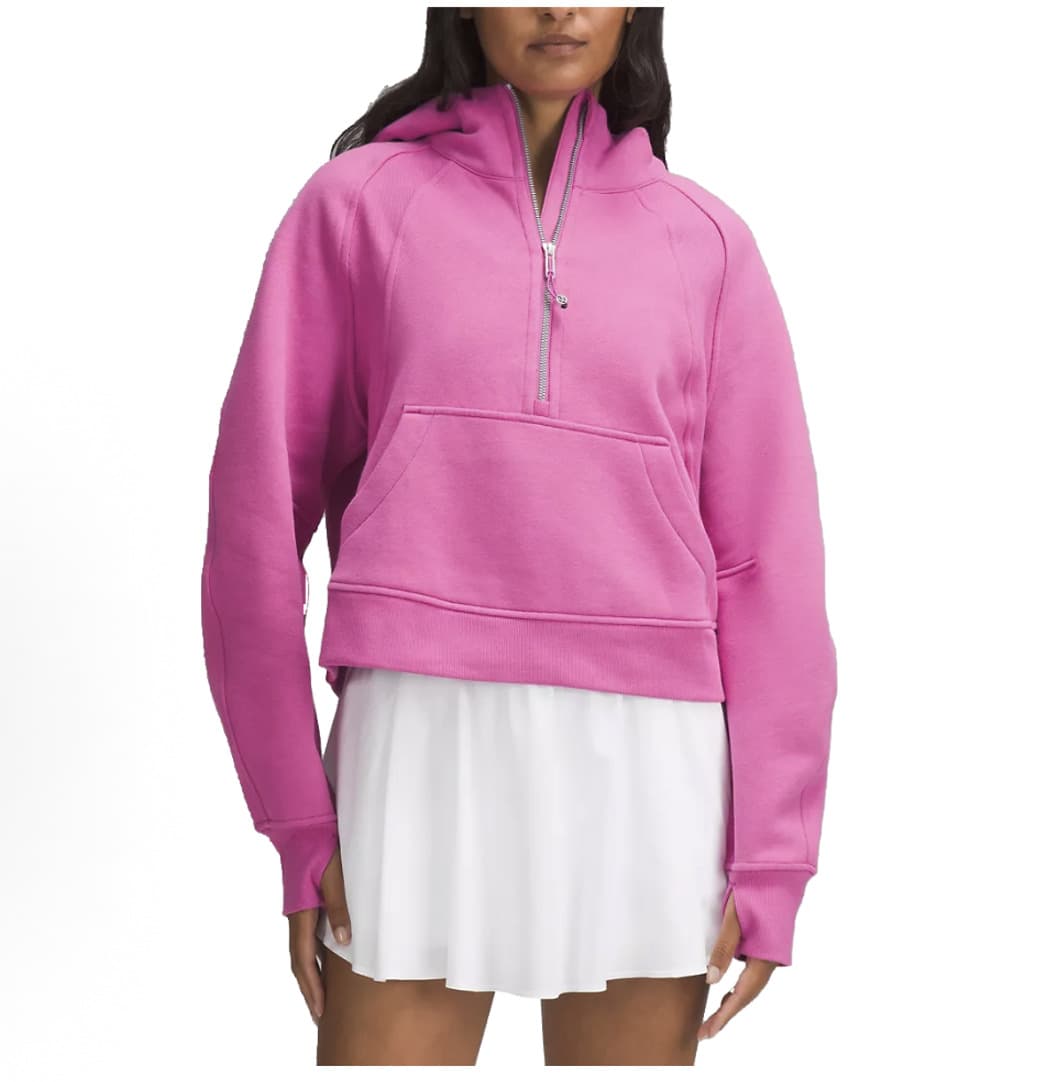 Lululemon Scuba Oversized Half-Zip Hoodie | Cotton-Blend Fleece Pullover, Boxy Short Fit With Kangaroo Pocket - 玫紅色 - 查看 1