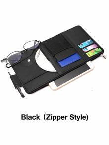 1pc Car Sun Visor Organizer Bag, Multifunctional Creative Minimalist Car Card Holder, Document Clip, Eyewear Storage Holder - Car Storage Clip - View 7