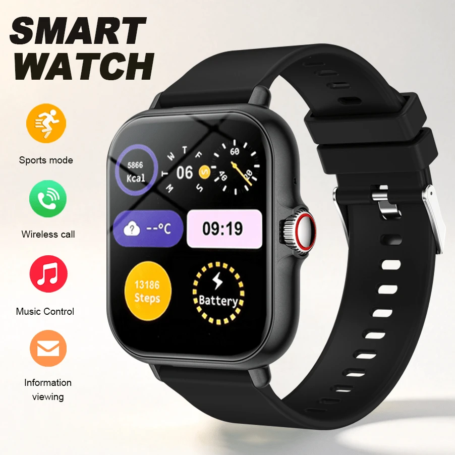 AZRTL 1pc Fashionable Unisex Sports Smart Watch, Wireless Calling, Step Counting, Calorie Tracking, Sports Mode, Stopwatch, Message Notification, Customizable Watch Face, Remote Camera Control, Distance Tracking, Music Playback, Multi-Function Smart Watch, Suitable As A Gift