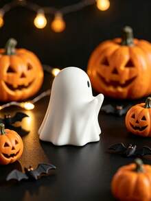 2/1pc Mini Ghost Desktop Ornament, Creative Spooky Halloween Decoration, Cute Playful Ghost Figurine, Suitable For Office And Desk, Fun Novelty Desktop Decor, Perfect Halloween Party Accessory, Unique Gift For Friends - A - View 3