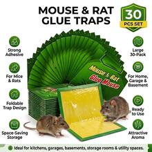Mouse & Rat Glue Traps, Strong Non-Drying Adhesive Rodent Traps With Attracting Properties, Foldable Ready-To-Use Sticky Boards For Mice & Rats, Indoor Home, Kitchen, Garage & Basement Use - 30pcs - View 1