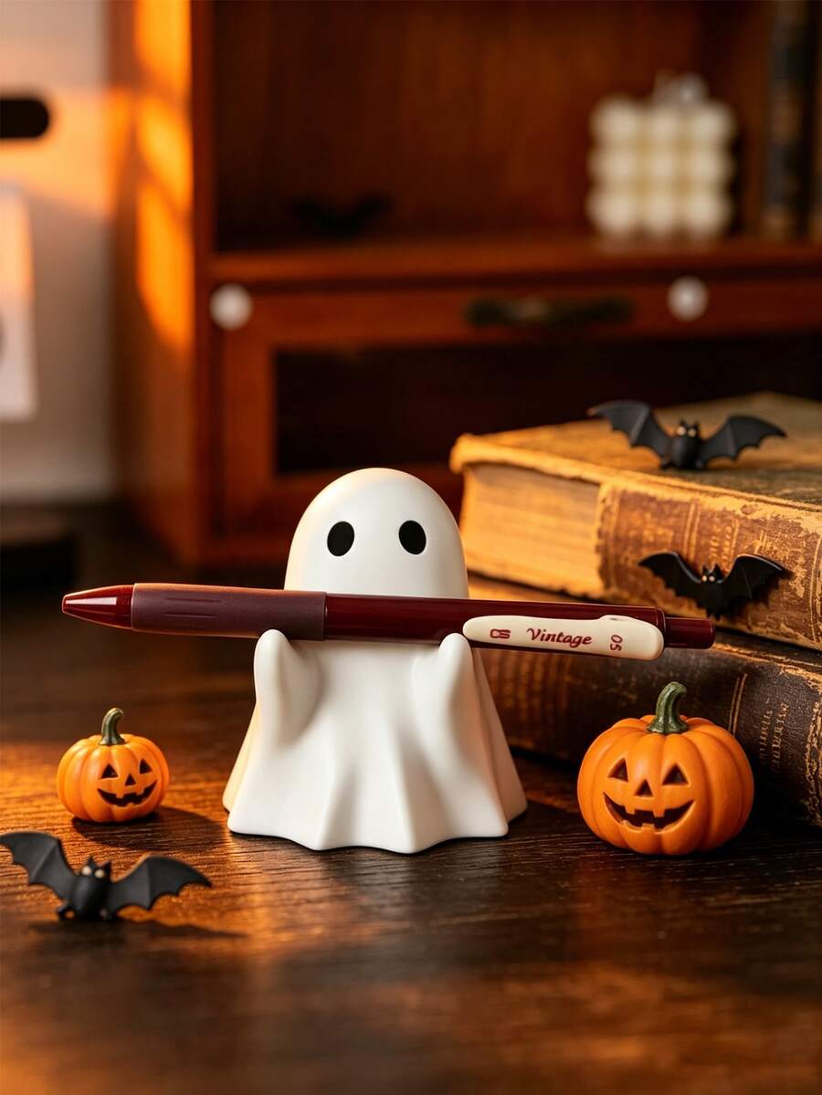 2/1pc Mini Ghost Desktop Ornament, Creative Spooky Halloween Decoration, Cute Playful Ghost Figurine, Suitable For Office And Desk, Fun Novelty Desktop Decor, Perfect Halloween Party Accessory, Unique Gift For Friends - A - View 1