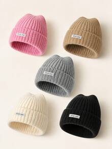 Women's Loose Folded Cuff Earflap Knit Hat, Cute Ear Design, Warm, Versatile, Brimless, Autumn/Winter - Knitted Hat - View 4