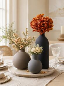 1pc Modern Minimalist Resin Vase Set, Black Brown And Gray Decorative Flower Vases For Dried Or Artificial Flowers, Tabletop Home Decor For Living Room, Dining Table, Entryway, Bookshelf, Office, Coffee Table And Housewarming Gift - A - View 8