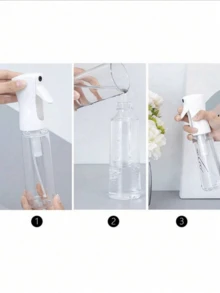 1件 200/300ML 簡單易用、可重複使用、透明可替換噴霧容器，便攜式手持霧化噴瓶，適用於居家清潔與植物護理，提供黑色與白色兩種顏色 - 多款式 - 查看 5