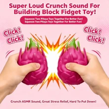 لعبة ضغط فاكهة التنين 1 قطعة مع حشوة مكعبات بناء، صوت مقرمش ASMR لتخفيف التوتر، لعبة حسية واقعية لتفريغ الضغط، هدية مكتبية لطيفة للبالغين والمراهقين - متعدد الألوان - مشاهدة 7