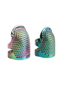Adjustable Metal Thimble, Vintage Brass Finger Guard Sewing Tool, Anti-Puncture Sewing Accessory, Suitable For Embroidery, Cross Stitch, Knitting Repair And Handmade Projects - Multicolor - View 12