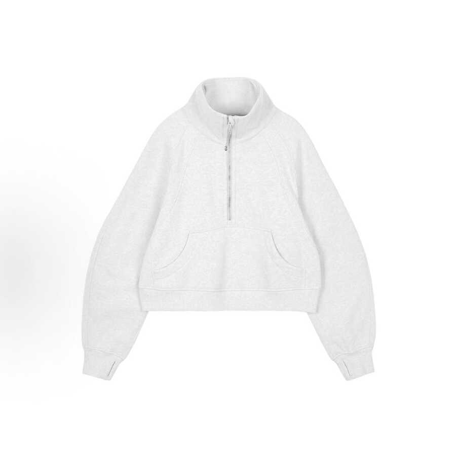 Lululemon Scuba Oversized Half-Zip Hoodie | Cotton-Blend Fleece Pullover, Boxy Short Fit With Kangaroo Pocket - 灰白色 - 查看 1