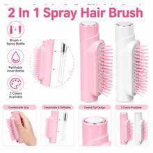 2-In-1 Refillable Spray Hairbrush, Softening Hair Styling And Scalp Massage Comb With Soft Round-Tip Nylon Bristles, Portable Dry And Wet Use Styling Tool, Suitable For Travel And Daily Use - Multiple Styles - View 4