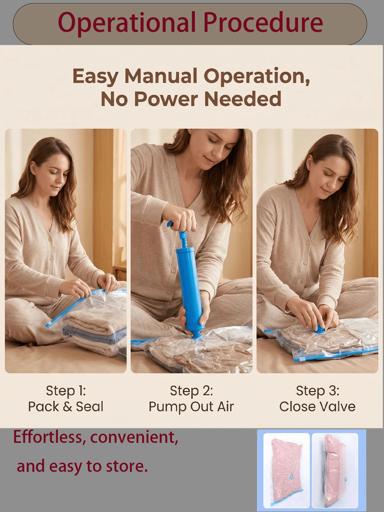 Small Vacuum Storage Bags (7-Pack), Space-Saving Vacuum Compression Seal Bags | Reusable Plastic Space-Saving Vacuum Seal Bags For Travel, Clothing, Packing, Sweaters, Shirts, Scarves, Backpacks, And Suitcases