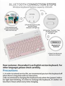 Keyboard Bluetooth Ultra Tipis Isi Ulang, Keyboard Nirkabel Portabel Ringkas (150mAh) Kompatibel dengan Tablet Galaxy Tab, Smartphone, Ponsel, Kompatibel dengan Android, iOS, Windows, Hadiah Kembali ke Sekolah - View 7