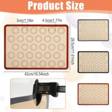 2PCS Non-Stick Macaron Silicone Baking Mats, Standard 16.5*11.6 Inch Size Home Baking Mats, High Temperature Resistant Material Supports Oven Baking, Smooth Non-Stick Surface Easy To Release, Reusable And Dishwasher For Easy Cleaning, Suitable For Cookies, French Macarons Baking, Essential Non-Stick Baking Tool For Macaron Makers And Baking Enthusiasts, Soft And Foldable For Storage - View 3