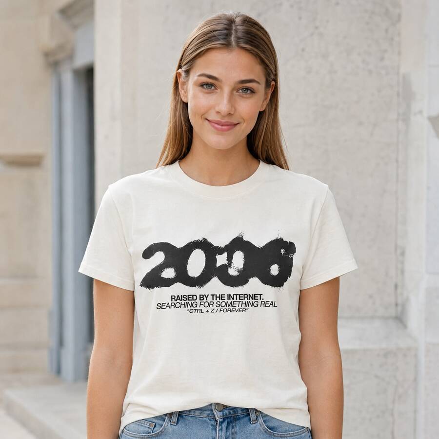 Women's Simple Printed Round Neck Short Sleeve T Shirt - 白色 3 - 查看 1