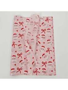 60/30/10 Sheets Santa Claus Gift Pattern Wrapping Paper, 50*35cm, With 8 Adhesive Stickers For Easy Sealing, Suitable For Christmas, Wedding, Valentine's Day, Birthday Gift Wrapping, Bouquet Wrapping, Gift Bag Filling And Party Favors - Santa Claus Bow - View 5