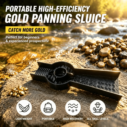 1pc Gold Mining Sluice Box, Portable Efficient Gold Recovery Tool, With High-Efficiency Anti-Splash Design, Lightweight Plastic Mining Equipment, Suitable For Creek, River And Stream Gold Panning Outdoor Exploration