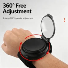 1pc Road/Mountain Bike Wrist Rearview Mirror, Cycling Wristband Mirror 360° Rotating Auxiliary Mirror - Multicolor - View 2