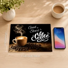 1pc Coffee Pattern Printed Diatomaceous Earth Kitchen Drain Mat, Absorbent Dish Drying Mat, Coffee Machine Mat, Dishwashing Mat, Sink Mat, Kitchen Countertop Protector, Suitable For Cups, Plates, Tableware And Kitchen Decor - Multicolor - View 15