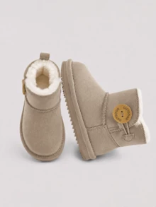 Balabala 2025 Kids Mid-Calf Snow Boots, Thick Wool Lining Winter Shoes, Suitable For Boys And Girls - Camel - View 3