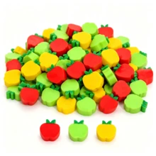 200/100 piezas Mini borradores con forma de manzana - Multicolor - Ver 4