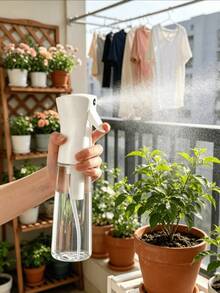 1件 200/300ML 簡單易用、可重複使用、透明可替換噴霧容器，便攜式手持霧化噴瓶，適用於居家清潔與植物護理，提供黑色與白色兩種顏色 - 多款式 - 查看 2