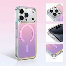 Shockproof Magnetic Holographic Laser Gradient Transparent Phone Case With Integrated Lens Protection, Compatible With IPhone 17/17 Pro/17 Air/17 Pro Max, Magnetic Design, Compatible With IPhone 16 Pro Max/15/14/13 Pro Max Birthday Gift Spring Easter - Simple (magnetic) - View 48