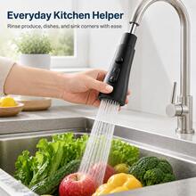 OCTAVO (1 Piece) High-Quality Three-Way Adjustable Splash-Proof Kitchen Faucet: Sturdy Structure, Easy To Operate, Perfect For Precise Watering And Cleaning! Home Bathroom Decoration, Autumn Decoration, Back-To-School Season - Black - View 4