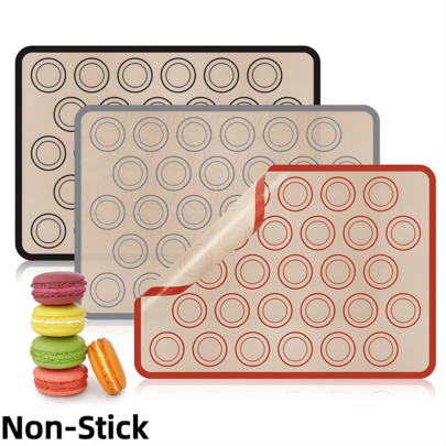 1pc Dishwasher Silicone Baking Mat, 16.5*11.6 Inch Non-Stick Macaron Mat, High Temperature Resistant Silicone Material, Smooth Flat Baking Surface For Easy Release, Reusable For Cookies, Macarons And Various Desserts, Practical Tool For Professional Macaron Makers And Home Baking Enthusiasts, Easy To Clean With Water Or Dishwasher, Flexible And Durable