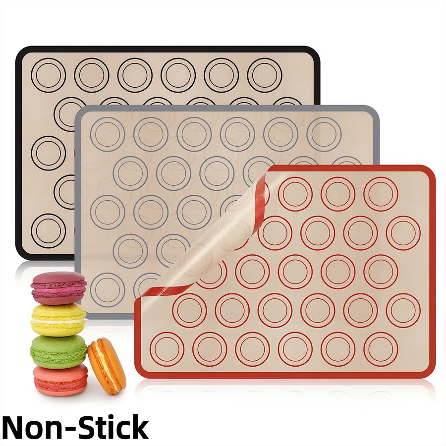 1pc Dishwasher Silicone Baking Mat, 16.5*11.6 Inch Non-Stick Macaron Mat, High Temperature Resistant Silicone Material, Smooth Flat Baking Surface For Easy Release, Reusable For Cookies, Macarons And Various Desserts, Practical Tool For Professional Macaron Makers And Home Baking Enthusiasts, Easy To Clean With Water Or Dishwasher, Flexible And Durable