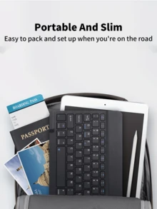 Keyboard Bluetooth Ultra Tipis Isi Ulang, Keyboard Nirkabel Portabel Ringkas (150mAh) Kompatibel dengan Tablet Galaxy Tab, Smartphone, Ponsel, Kompatibel dengan Android, iOS, Windows, Hadiah Kembali ke Sekolah - View 6