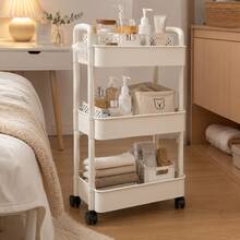 Multi-Layer Storage Cart - Compact Design, Space-Saving, Made Of Durable Plastic Material, Suitable For Kitchen, Bathroom, Bedroom, Office, Warehouse And Garage - Easy To Assemble, Practical Multi-Layer Storage Rack, Home Storage Shelf - Multicolor - View 4