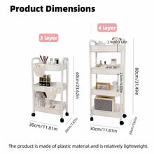 Multi-Layer Storage Cart - Compact Design, Space-Saving, Made Of Durable Plastic Material, Suitable For Kitchen, Bathroom, Bedroom, Office, Warehouse And Garage - Easy To Assemble, Practical Multi-Layer Storage Rack, Home Storage Shelf - Multicolor - View 2